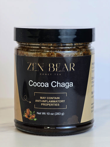 Cocoa Chaga – Honey Cocoa with Chaga Mushroom for Immune & Energy Support (10 oz) - Zenbear Honey Tea Cocoa Chaga – Honey Cocoa with Chaga Mushroom for Immune & Energy Support (10 oz) - Zenbear Honey Tea